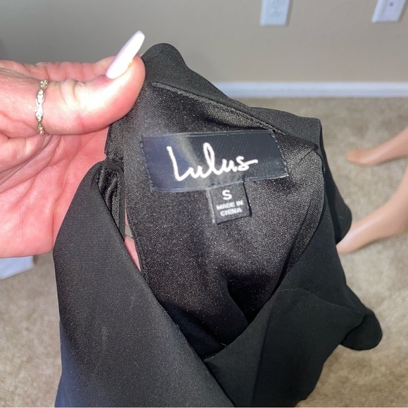 LuLu's shift sheath dress black flutter sleeves boxy mini lightweight SZ S - Picture 10 of 11